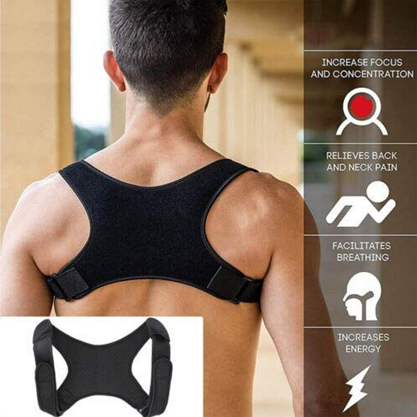 Ergonomic Posture Corrector with Back and Shoulder Support