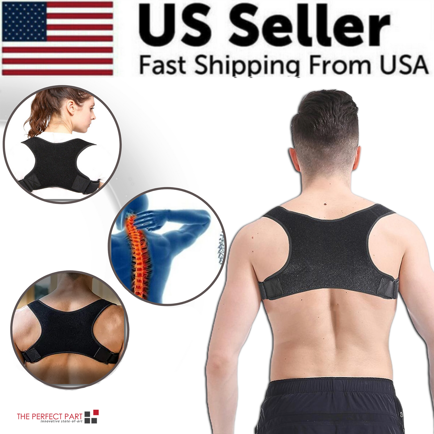 Ergonomic Posture Corrector with Back and Shoulder Support