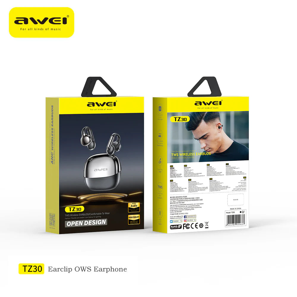 AWEI TZ30 Earphones (OWS Design,Ear Clip 2-MIc ENC)